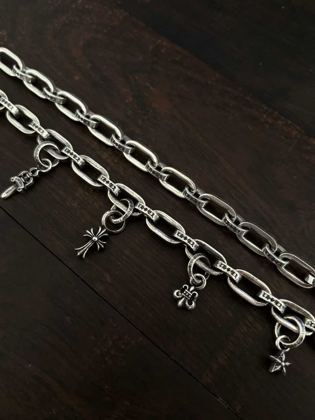 Chrome Hearts Couple's Bracelet — Hand-Distressed Finish CH  克罗心 925银  手工 手链  
