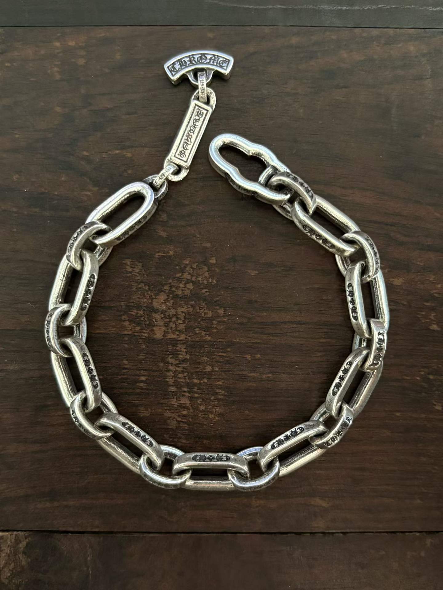 Chrome Hearts Couple's Bracelet — Hand-Distressed Finish CH  克罗心 925银  手工 手链  