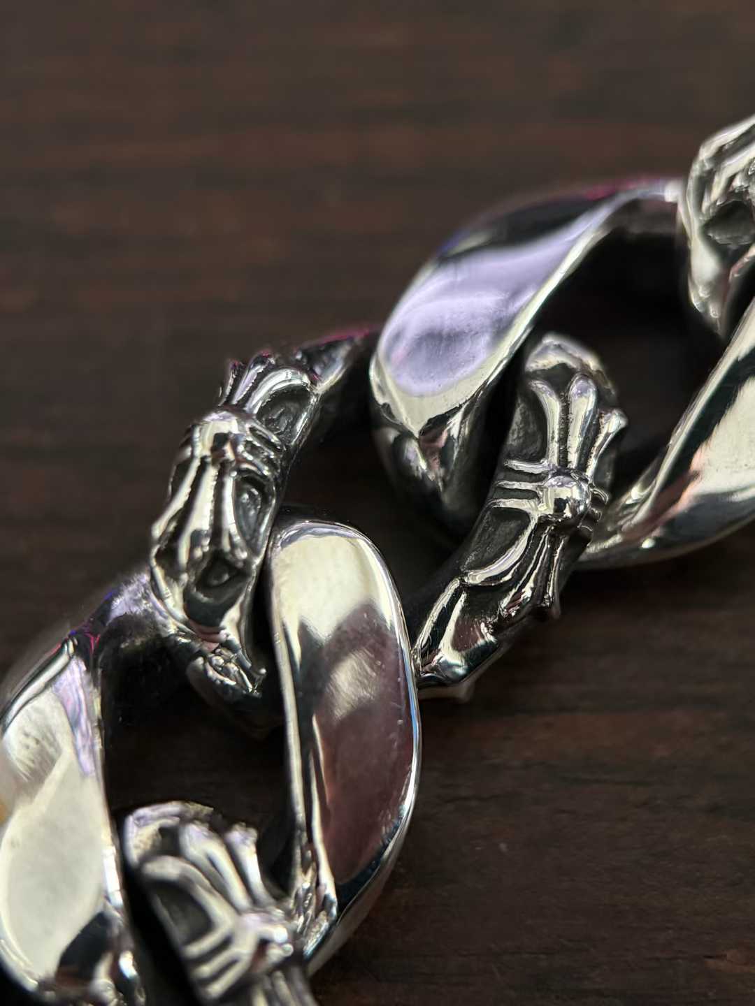 Chrome Hearts Couple's Bracelet — Hand-Distressed Finish CH  克罗心 925银  手工 手链 古巴  