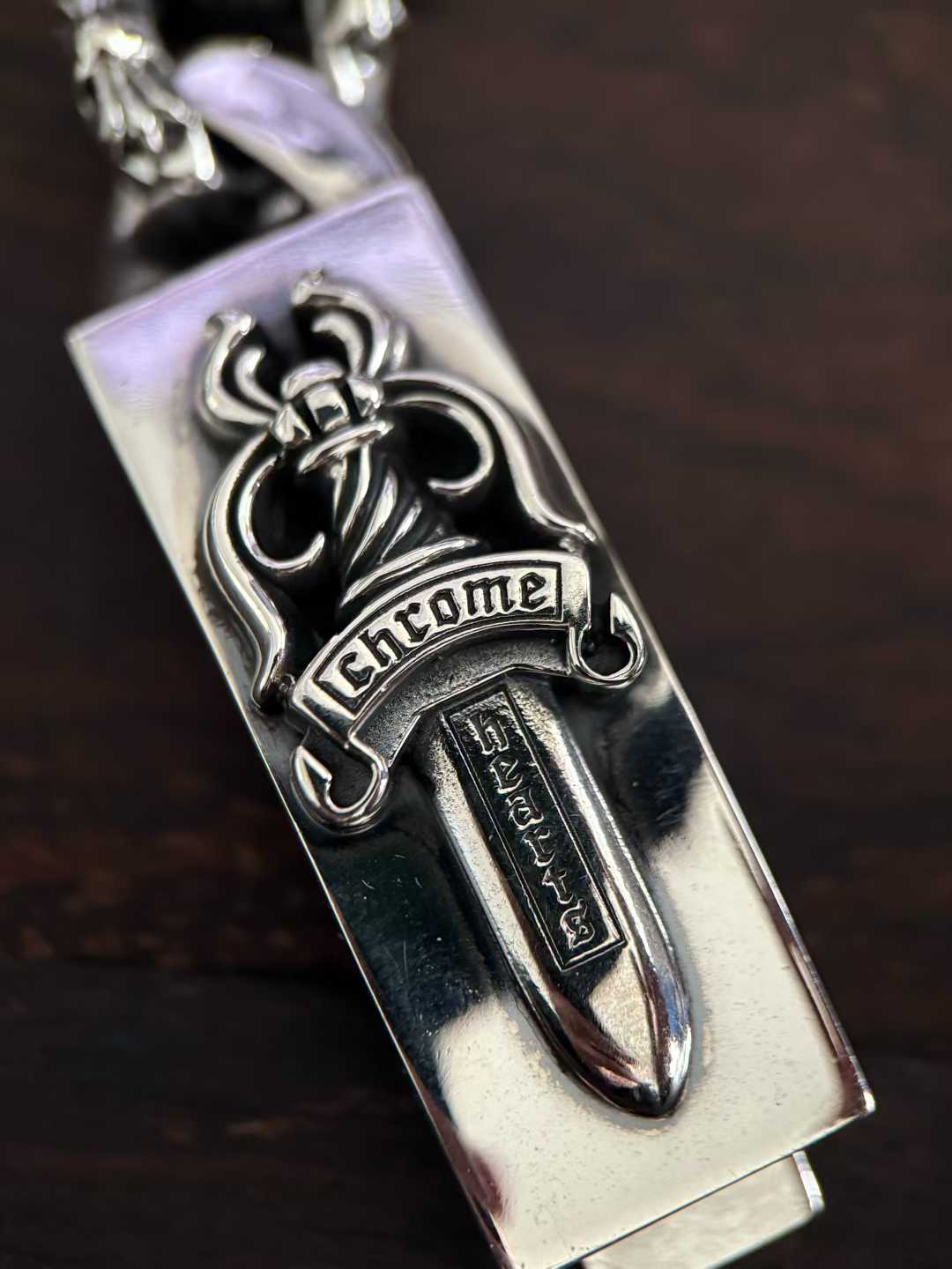 Chrome Hearts Couple's Bracelet — Hand-Distressed Finish CH  克罗心 925银  手工 手链 古巴  