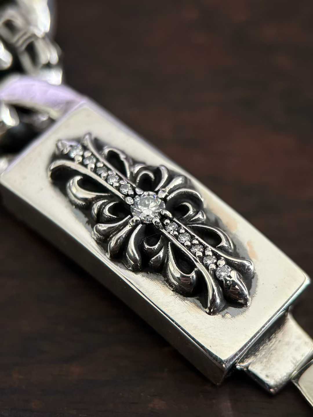 Chrome Hearts Couple's Bracelet — Hand-Distressed Finish CH  克罗心 925银  手工 手链 古巴  