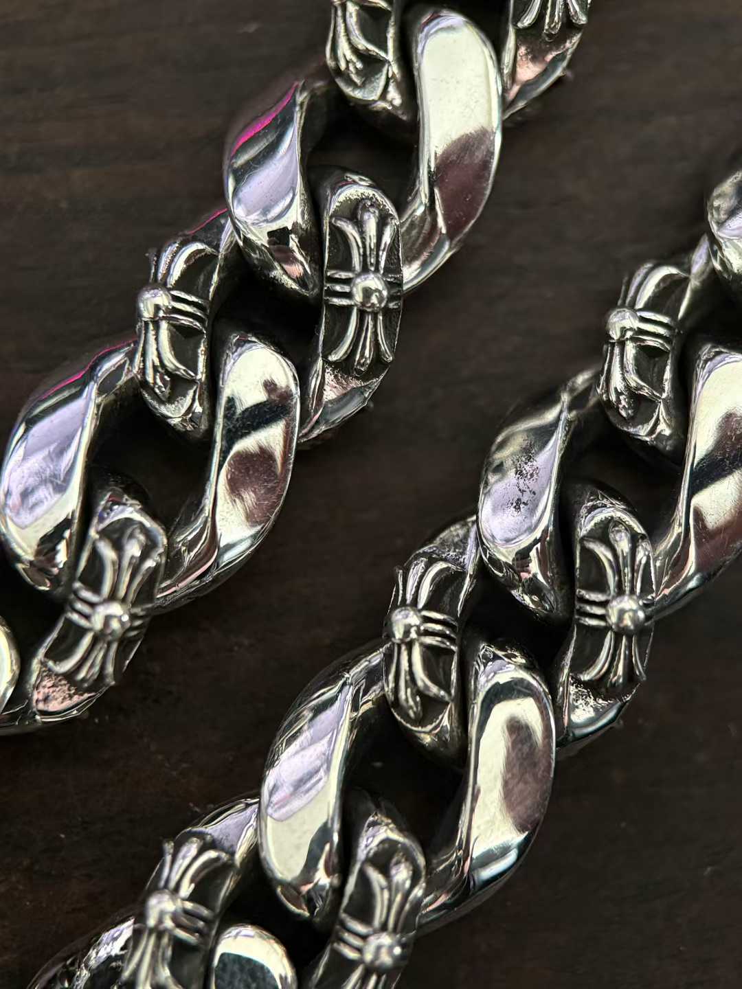 Chrome Hearts Couple's Bracelet — Hand-Distressed Finish CH  克罗心 925银  手工 手链 古巴  