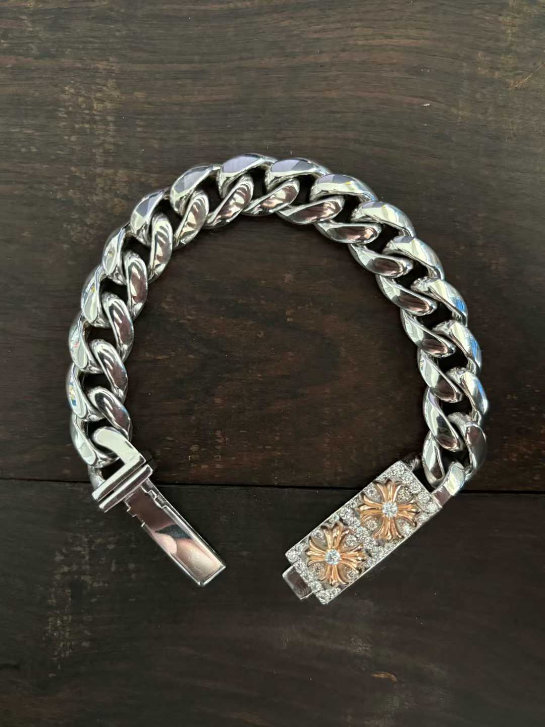 Chrome Hearts  CH  克罗心 925银  手工 手链 古巴  