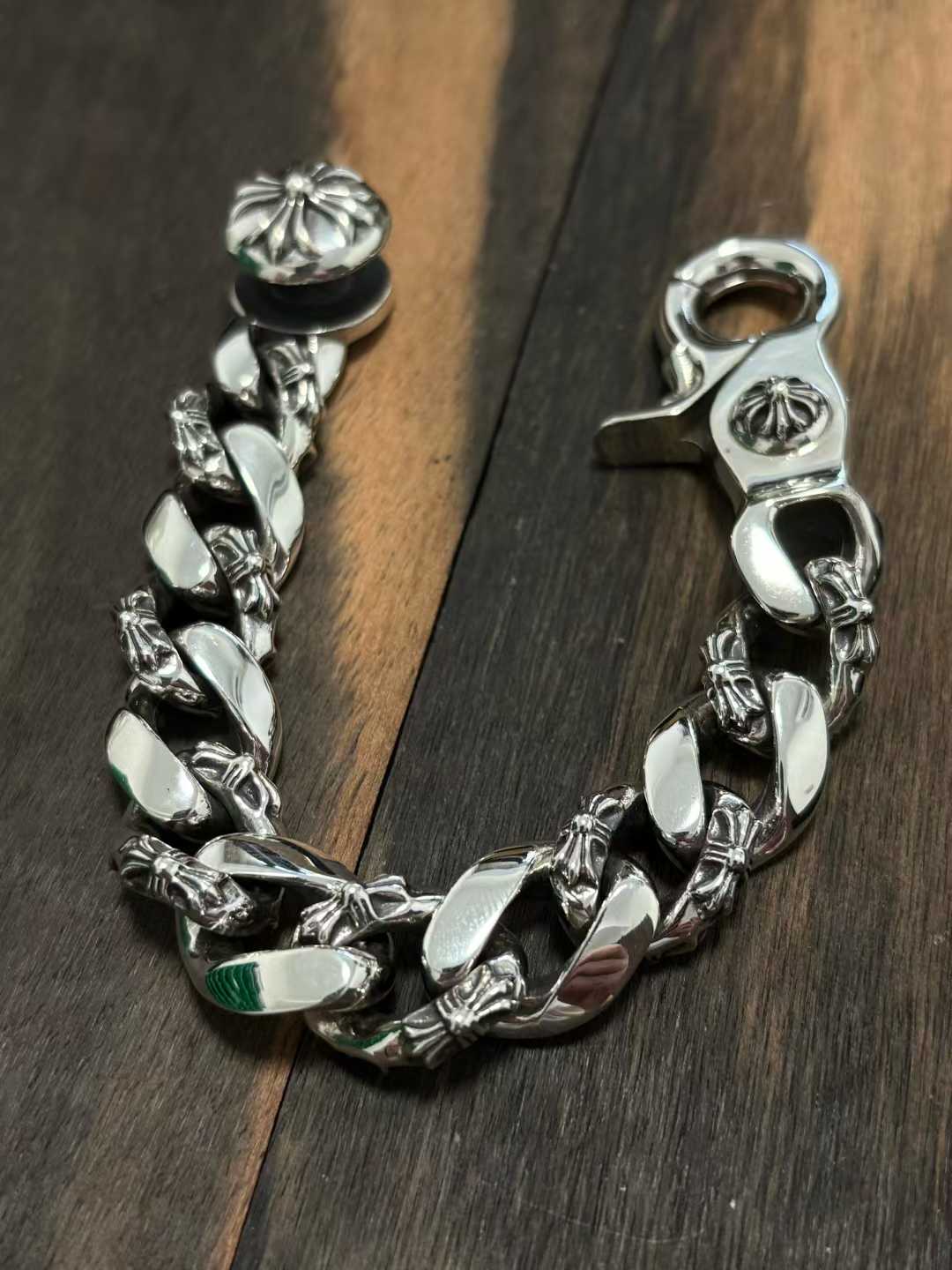 Chrome Hearts  CH  克罗心 925银  手工 手链 龙虾扣 半十字