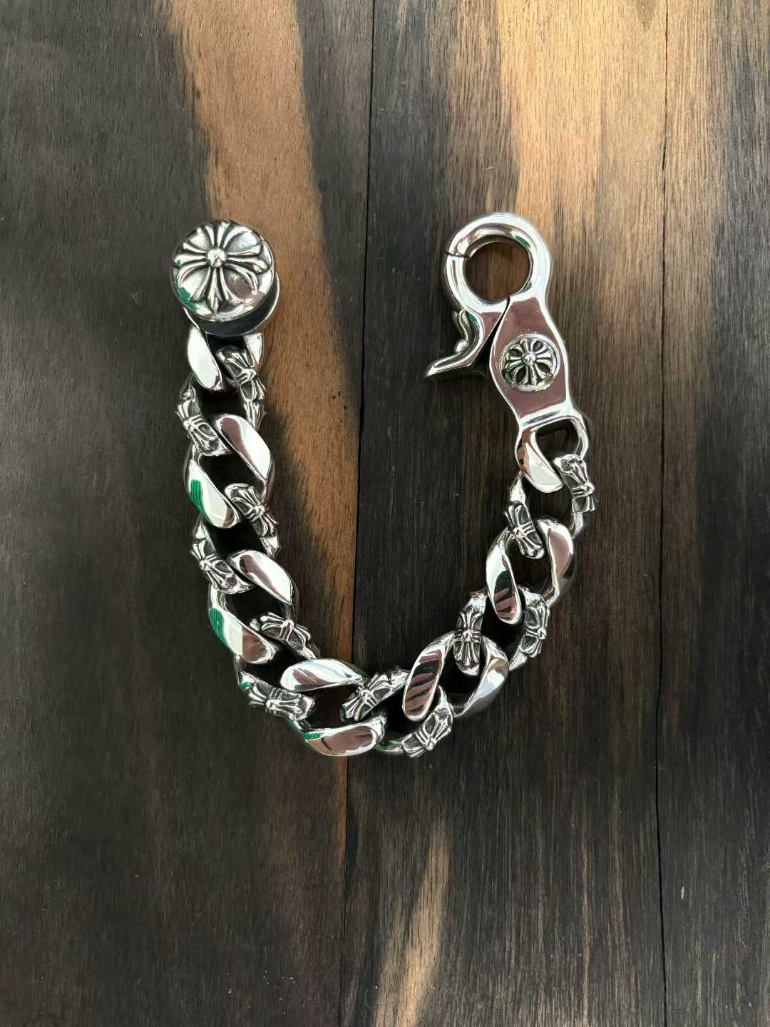 Chrome Hearts  CH  克罗心 925银  手工 手链 龙虾扣 半十字