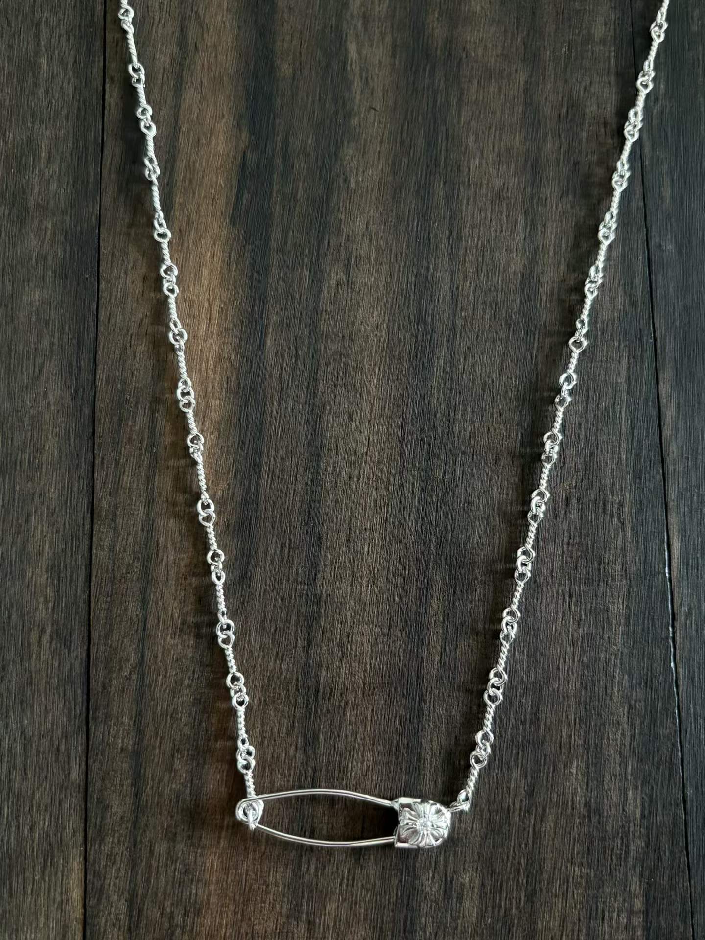 Chrome Hearts  CH 克罗心 925银  镀K金 别针 项链  （价格根据长度每日银价所定）