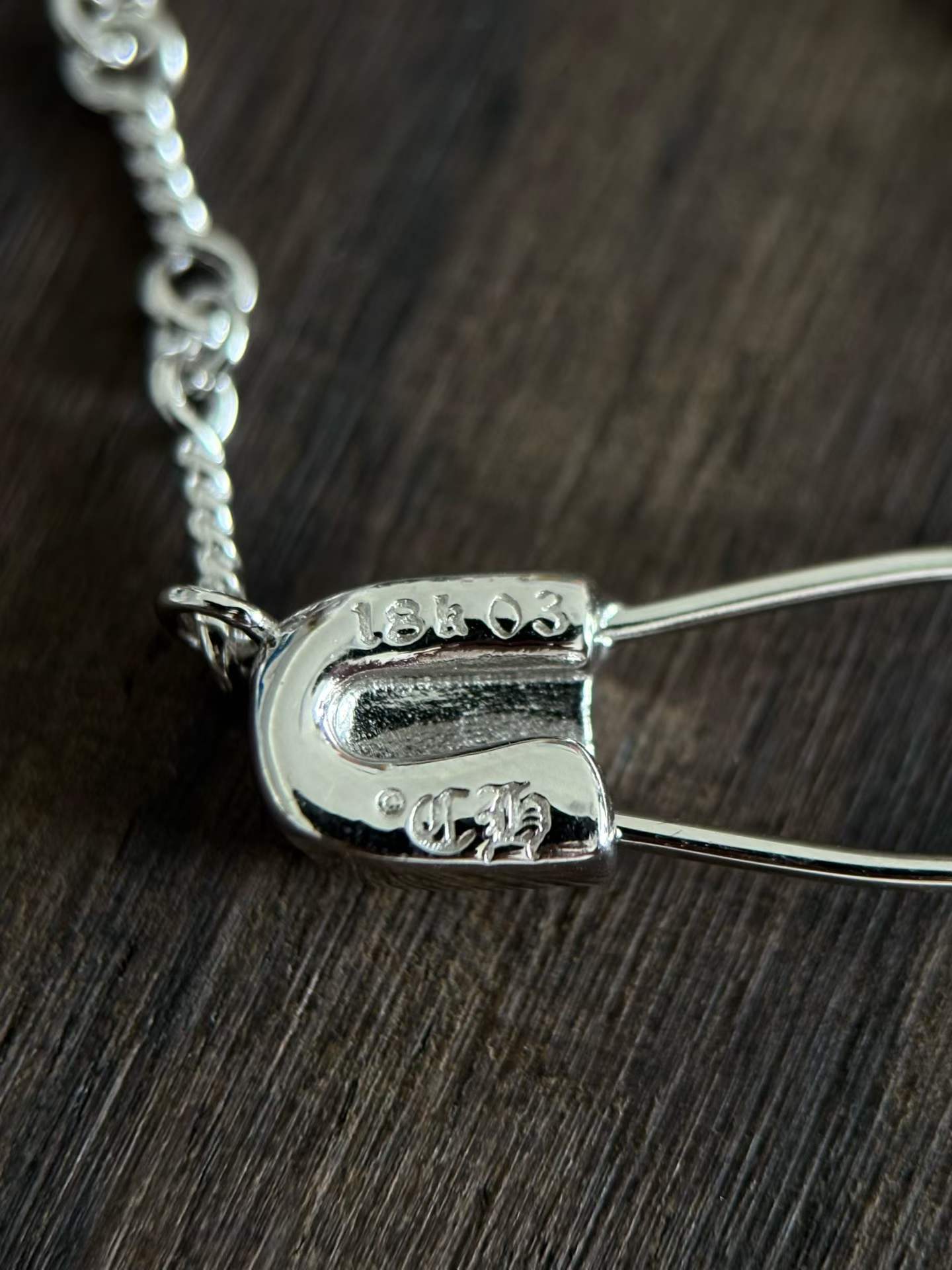 Chrome Hearts  CH 克罗心 925银  镀K金 别针 项链  （价格根据长度每日银价所定）