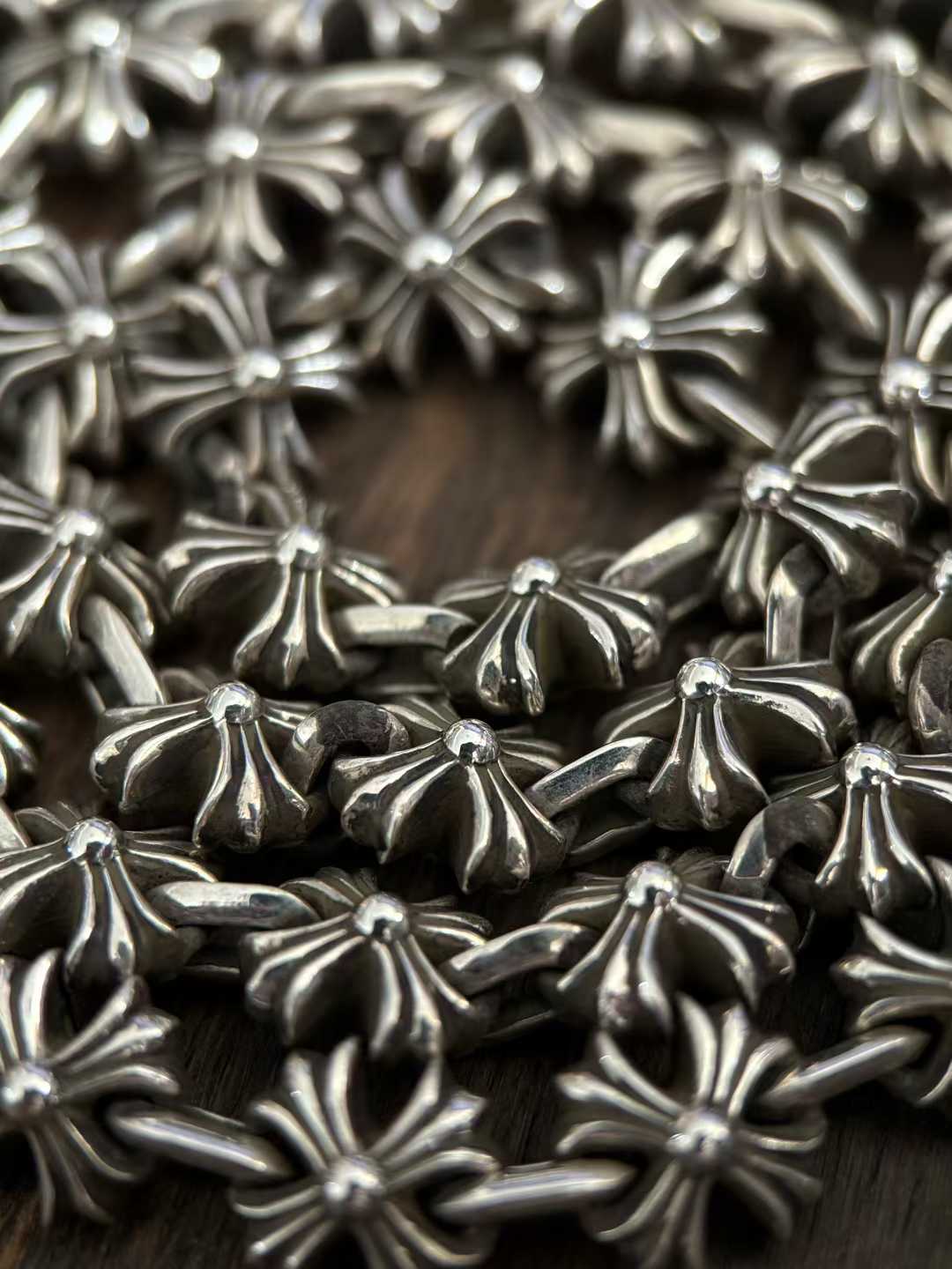 Chrome Hearts  CH 克罗心 925银 十字花 龙虾扣 项链  （价格根据长度每日银价所定）