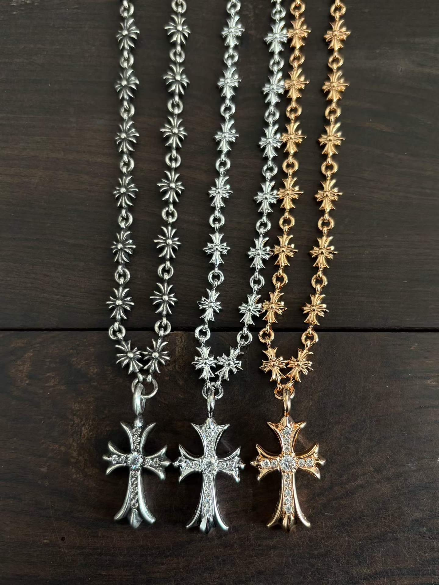 Chrome Hearts  CH 克罗心 925银 镀金 天使一体链 项链 （价格根据长度每日银价所定）
