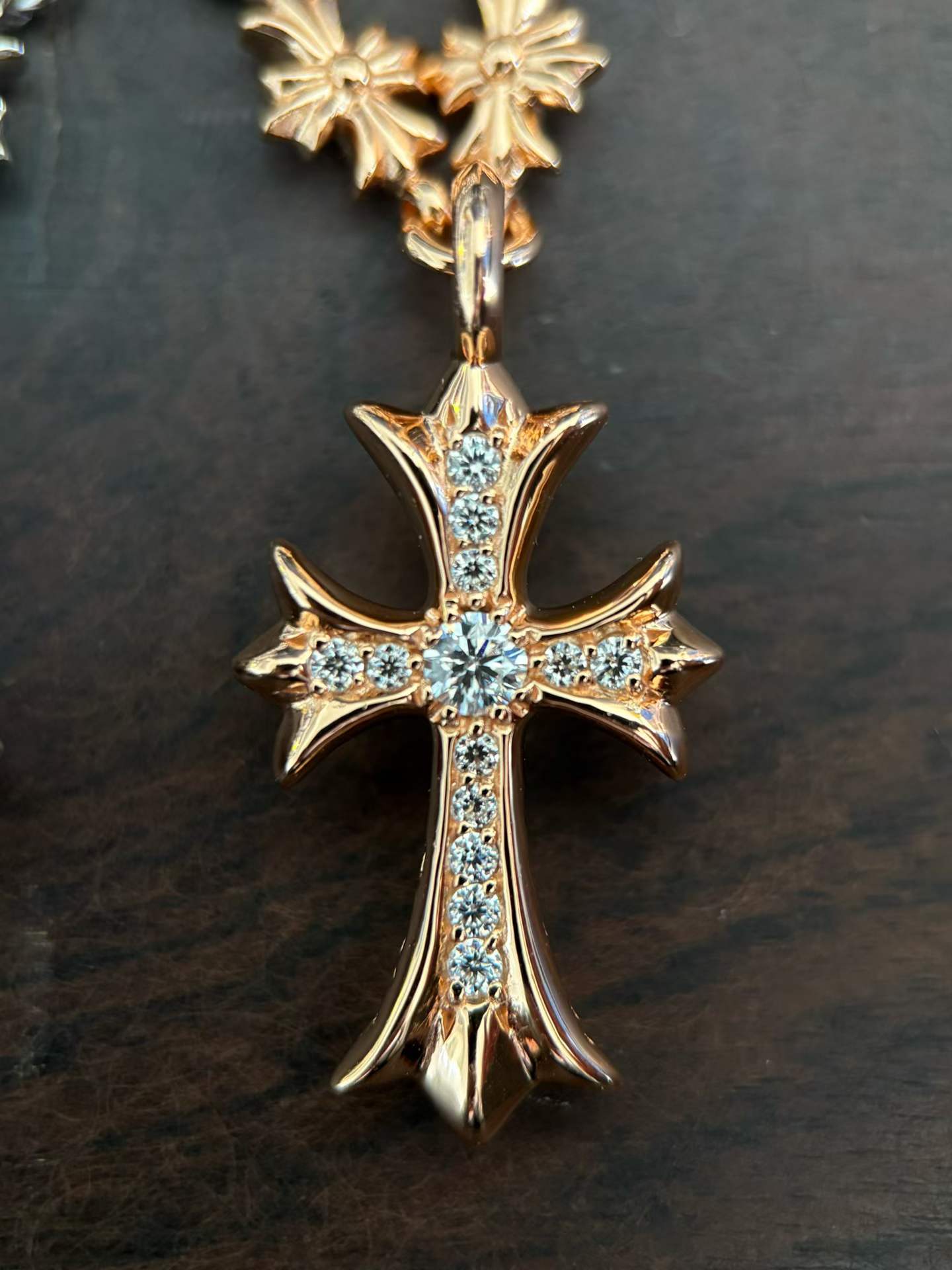 Chrome Hearts  CH 克罗心 925银 镀金 天使一体链 项链 （价格根据长度每日银价所定）