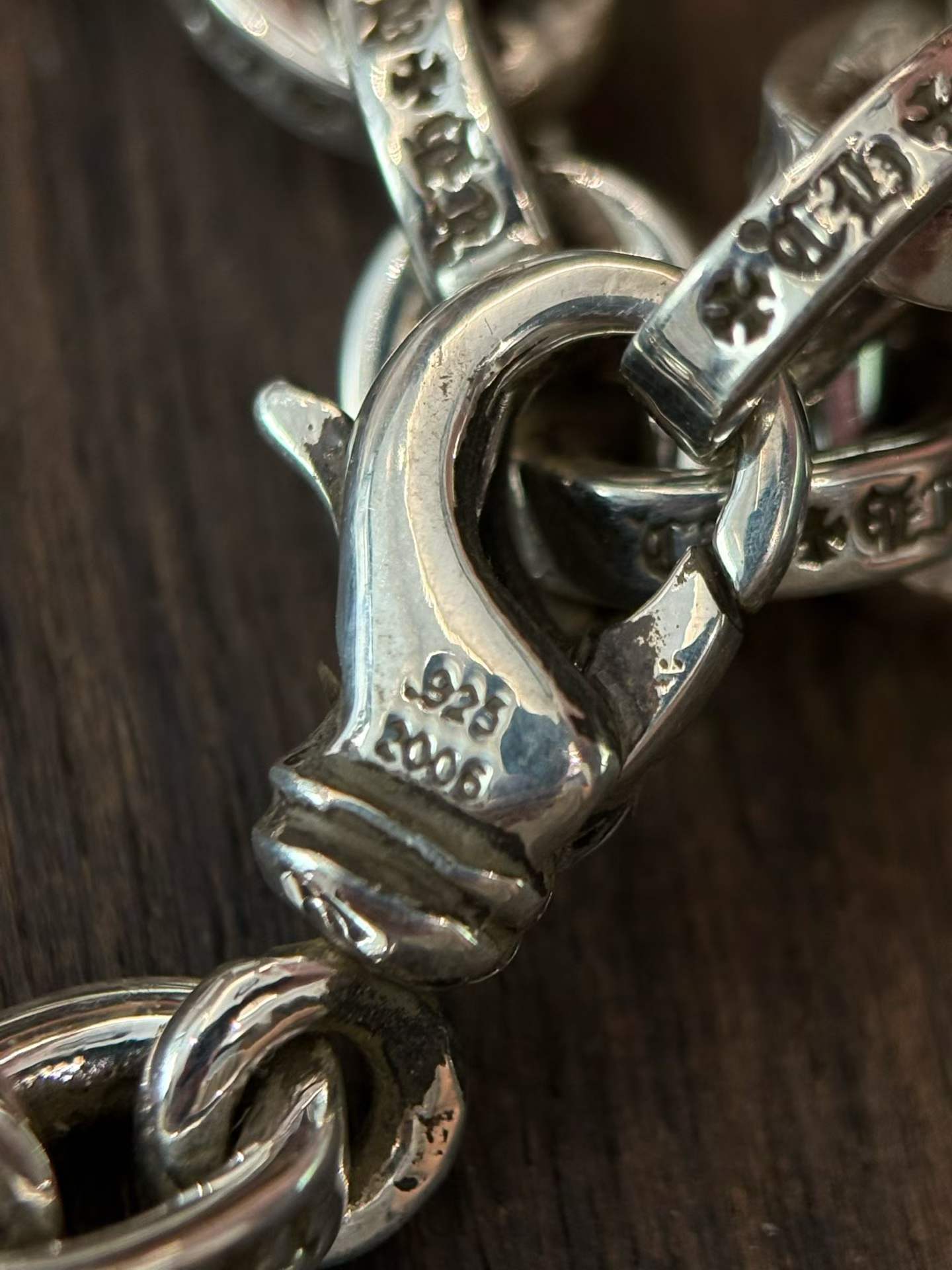 Chrome Hearts  CH 克罗心 925银  粗 龙虾扣  手链（由于银价的浮动 與尺寸不同真實售價咨詢客服）