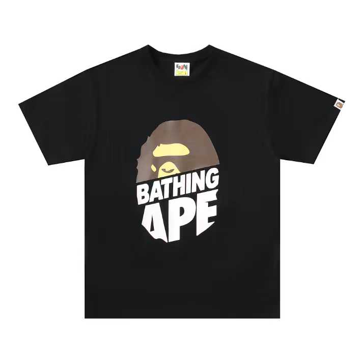 A BATHING APEA Bape  迷彩猿人字母印花宽松圆领 短袖 T恤  