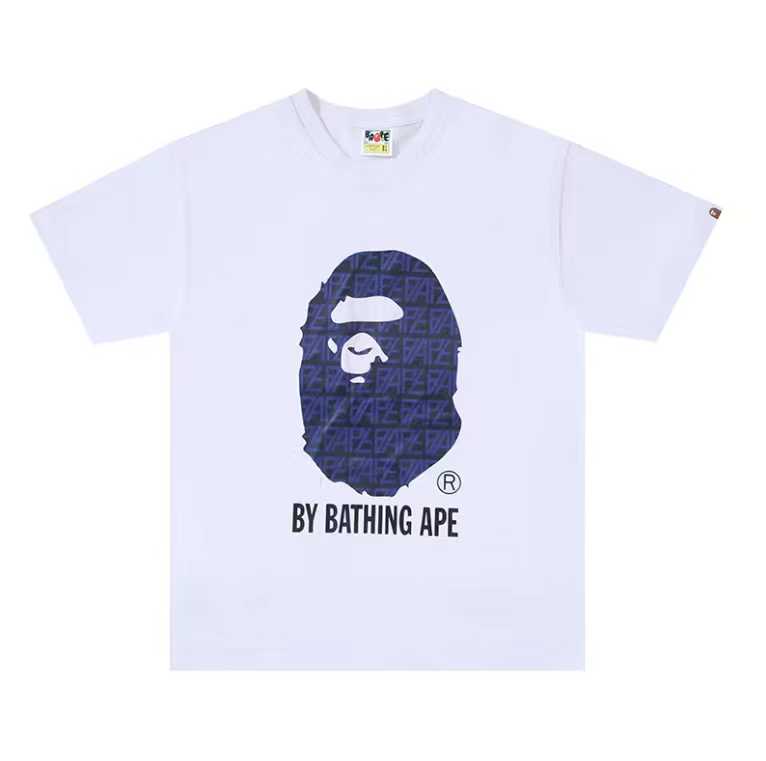 A BATHING APEA Bape  迷彩猿人字母印花宽松圆领 短袖 T恤  