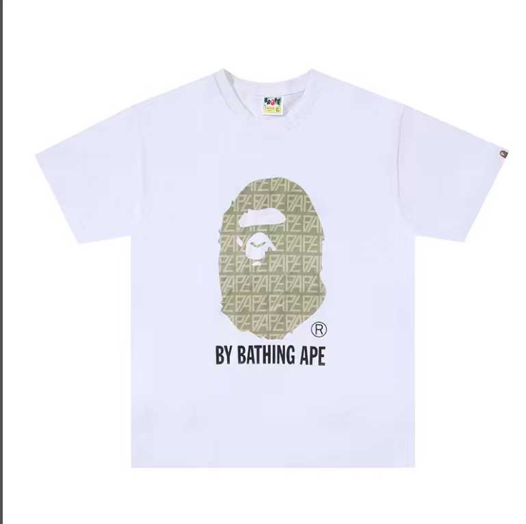 A BATHING APEA Bape  迷彩猿人字母印花宽松圆领 短袖 T恤  