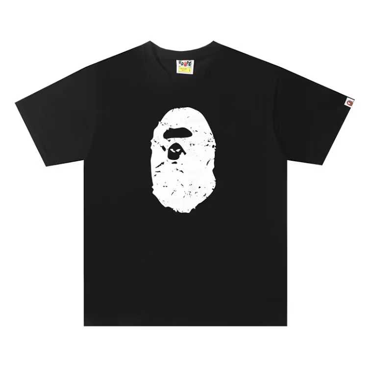 A BATHING APEA Bape  迷彩猿人字母印花宽松圆领 短袖 T恤  
