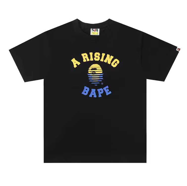 A BATHING APEA Bape  迷彩猿人字母印花宽松圆领 短袖 T恤  