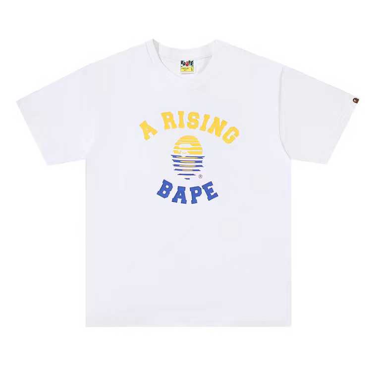 A BATHING APEA Bape  迷彩猿人字母印花宽松圆领 短袖 T恤  