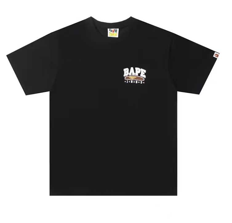 A BATHING APEA Bape  迷彩猿人字母印花宽松圆领 短袖 T恤  