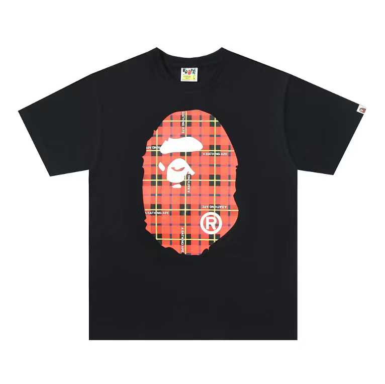 A BATHING APEA Bape  迷彩猿人字母印花宽松圆领 短袖 T恤  