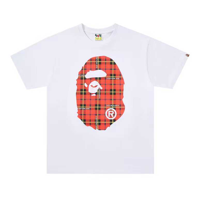 A BATHING APEA Bape  迷彩猿人字母印花宽松圆领 短袖 T恤  