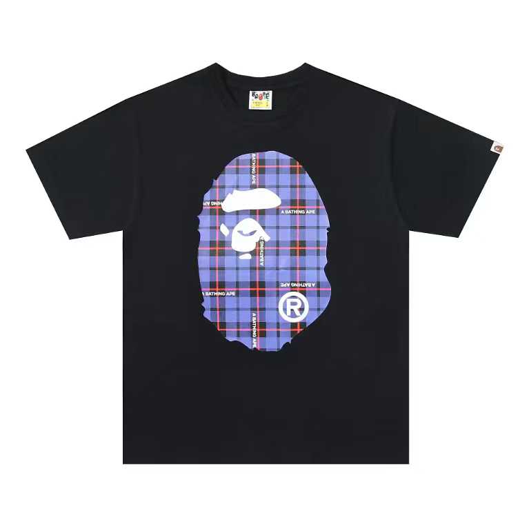 A BATHING APEA Bape  迷彩猿人字母印花宽松圆领 短袖 T恤  