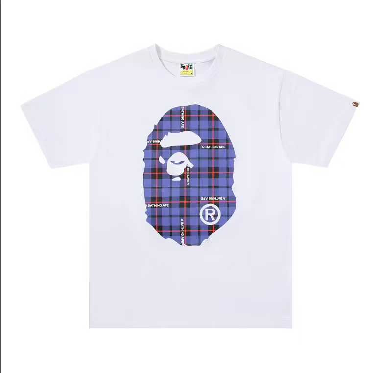 A BATHING APEA Bape  迷彩猿人字母印花宽松圆领 短袖 T恤  