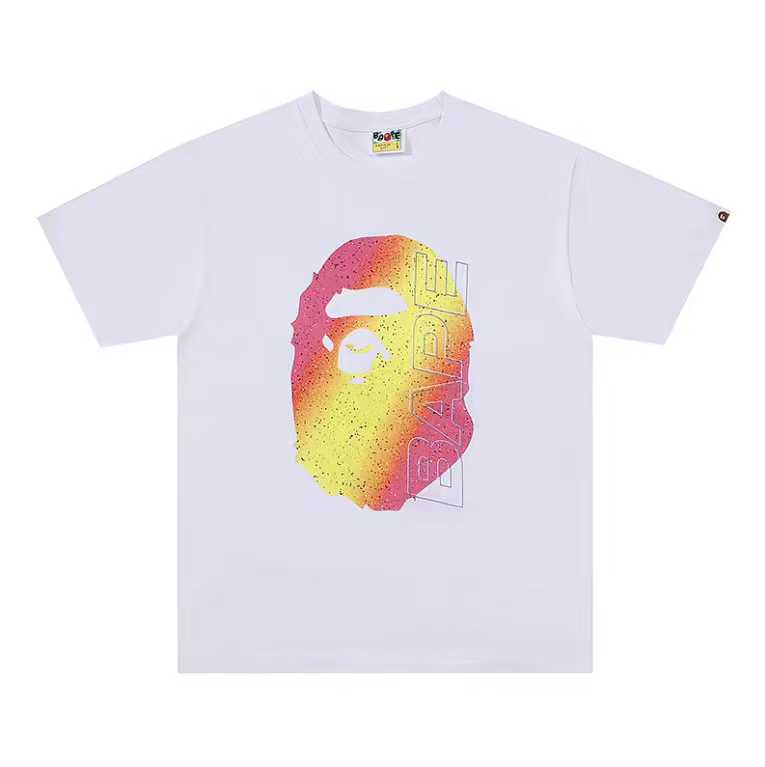 A BATHING APEA Bape  迷彩猿人字母印花宽松圆领 短袖 T恤  