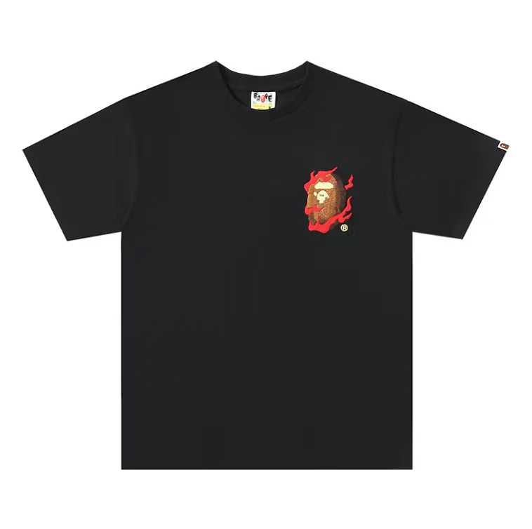 A BATHING APEA Bape  迷彩猿人字母印花宽松圆领 短袖 T恤  