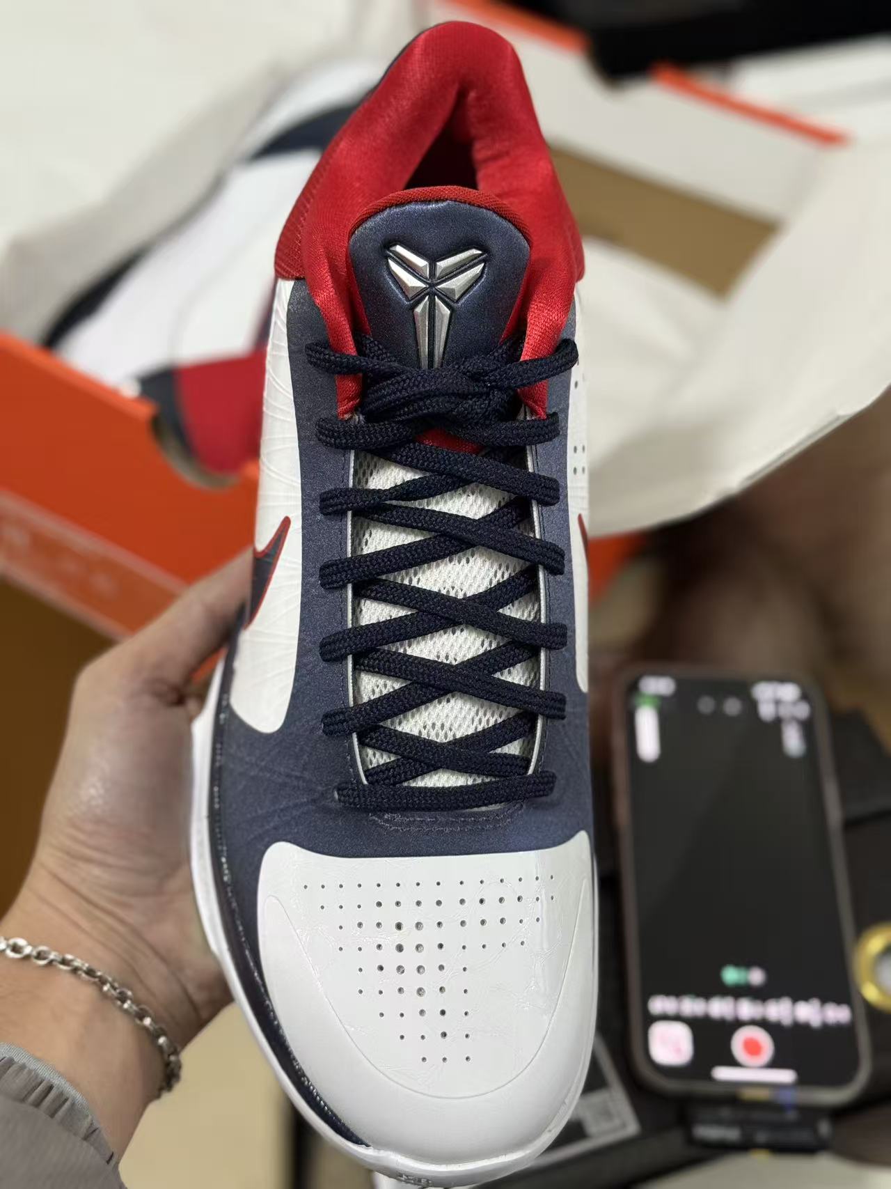 H12/Godkiller Kobe5 USA  科比 5 前掌气垫 后掌EVA 籃球鞋 球鞋 實戰鞋 真碳板 波鞋 美国队