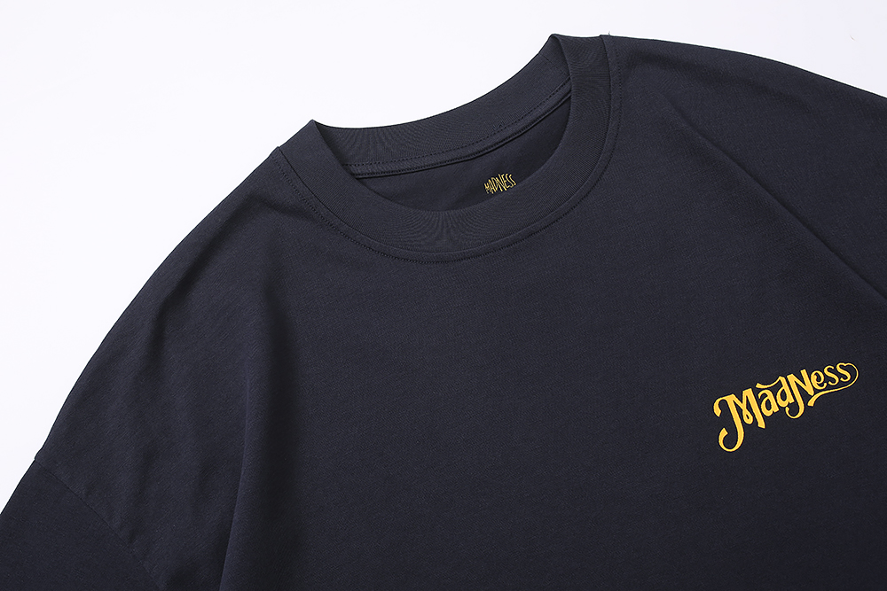 74#MADNESS 机车字母logo印花T恤 短袖 男女同款 蓝色 绿色