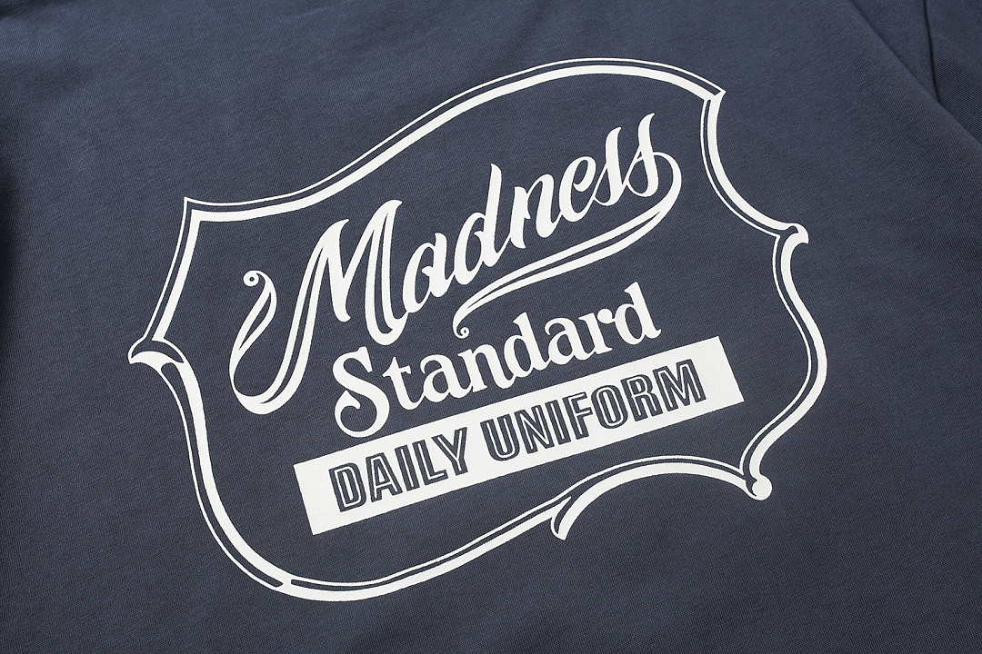 157# MADNESS 字母印花圆领T恤 短袖 男女同款 夏款 蓝色 卡其色 A0