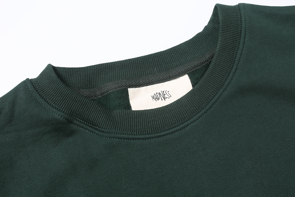MADNESS 圆领  长袖 宽松 冬季 加绒 卫衣 男女同款  绿色