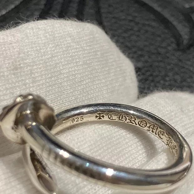 【正确版】925银  Chrome Hearts  CH 克罗心  戒指凸头钉子 开口可调  经典款 男女同款情侣对戒 