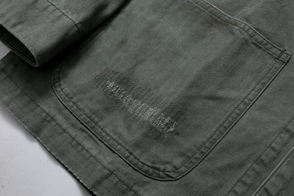 778# MADNESS 翻领 长袖 宽松 洗水做旧夹克外套 男女同款  绿色