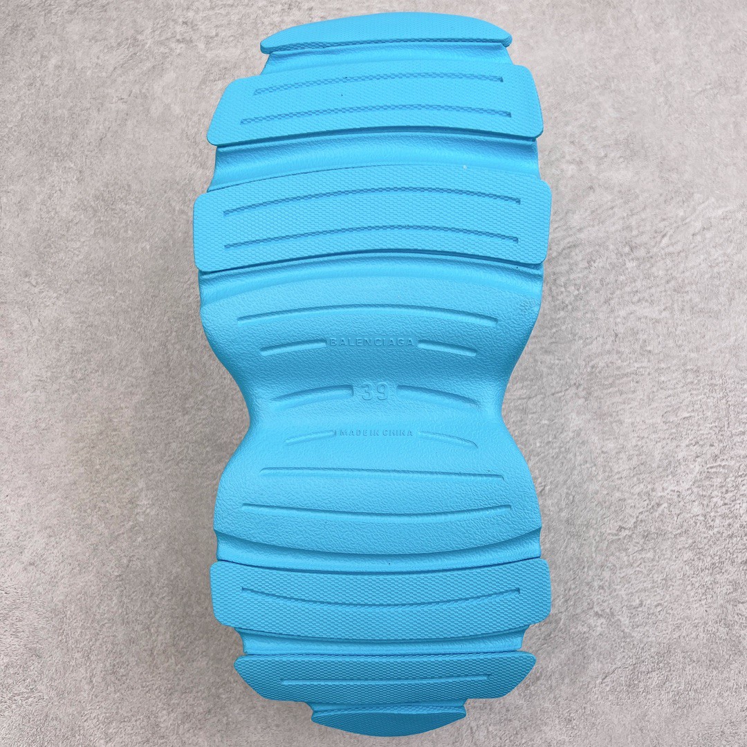 Balenciaga 巴黎世家 橡胶 包头厚底鞋 洞洞鞋 凉拖 拖鞋 男女同款 蓝色 735249W3CES4400