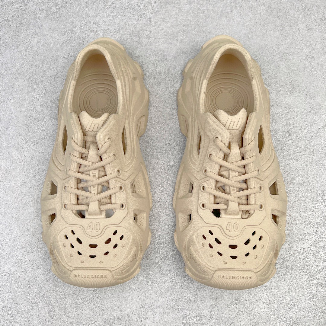 Balenciaga 巴黎世家 橡胶 包头厚底鞋 绑带 洞洞鞋 凉鞋 男女同款 米色 702421W3CES9300
