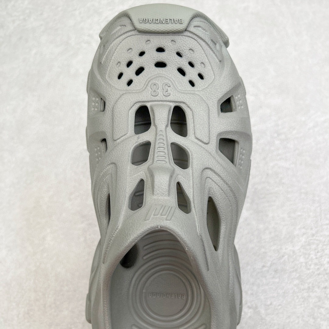 Balenciaga 巴黎世家 橡胶 包头厚底鞋 洞洞鞋 凉拖 拖鞋 男女同款 灰色 735249W3CES1200