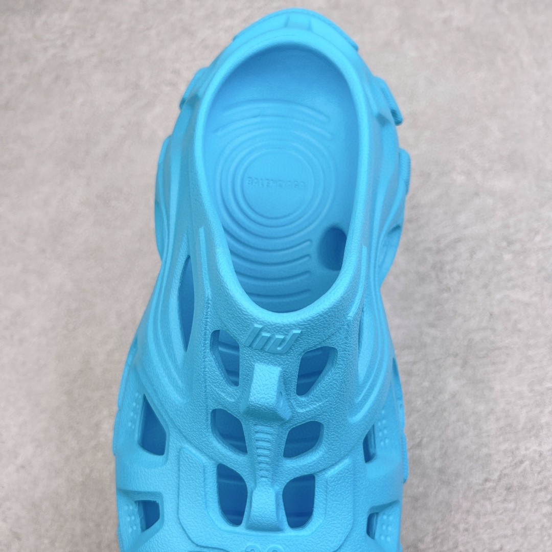 Balenciaga 巴黎世家 橡胶 包头厚底鞋 洞洞鞋 凉拖 拖鞋 男女同款 蓝色 735249W3CES4400