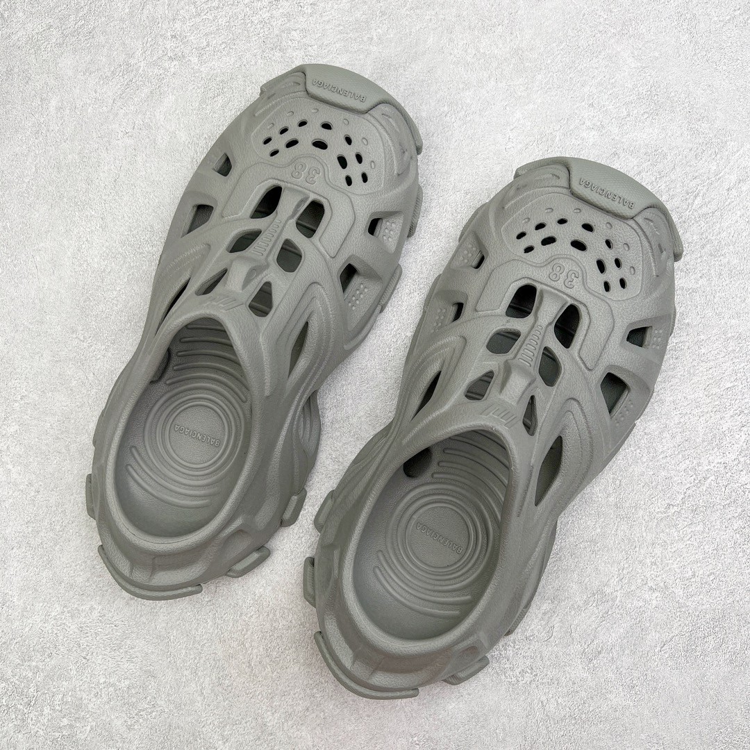 Balenciaga 巴黎世家 橡胶 包头厚底鞋 洞洞鞋 凉拖 拖鞋 男女同款 灰色 735249W3CES1200