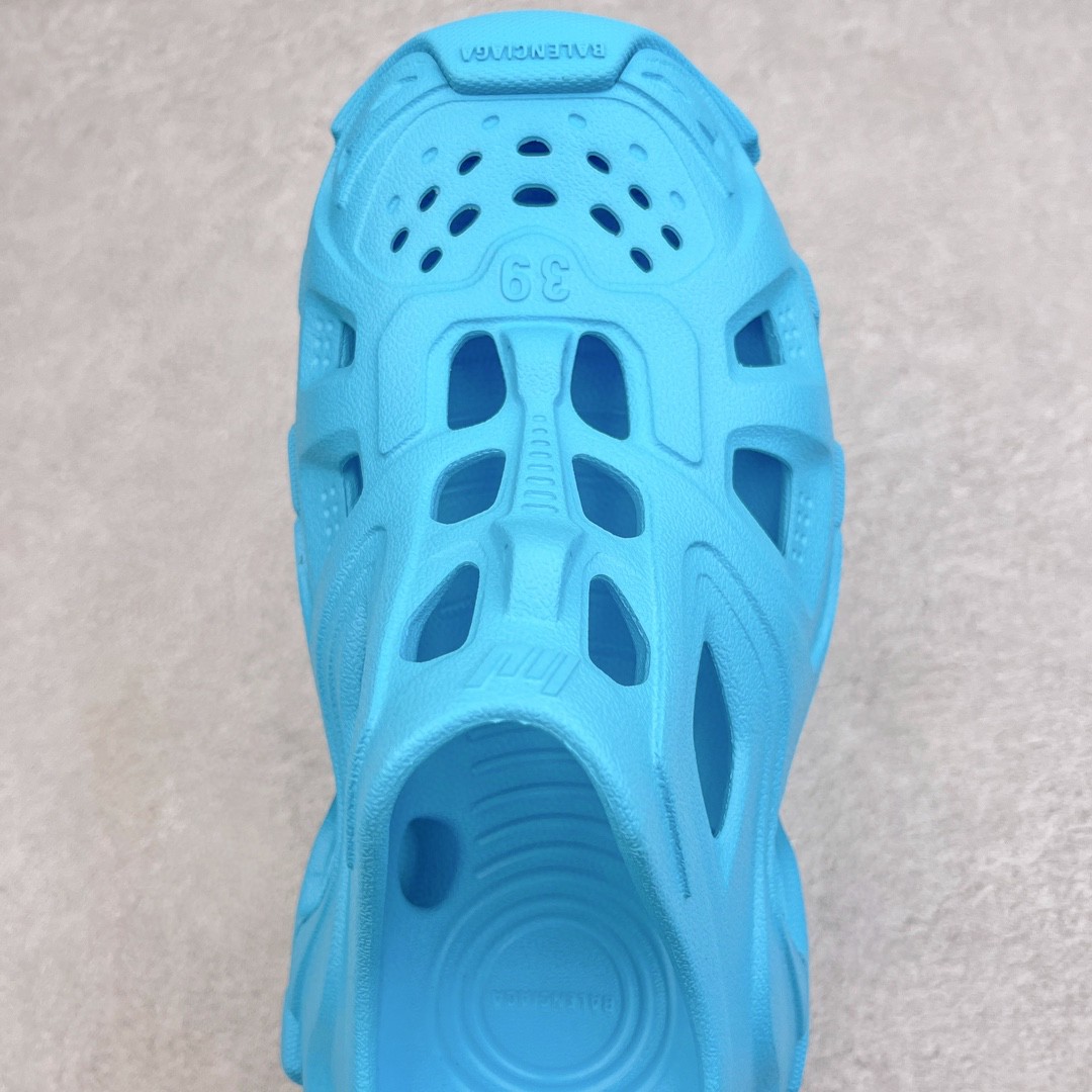 Balenciaga 巴黎世家 橡胶 包头厚底鞋 洞洞鞋 凉拖 拖鞋 男女同款 蓝色 735249W3CES4400