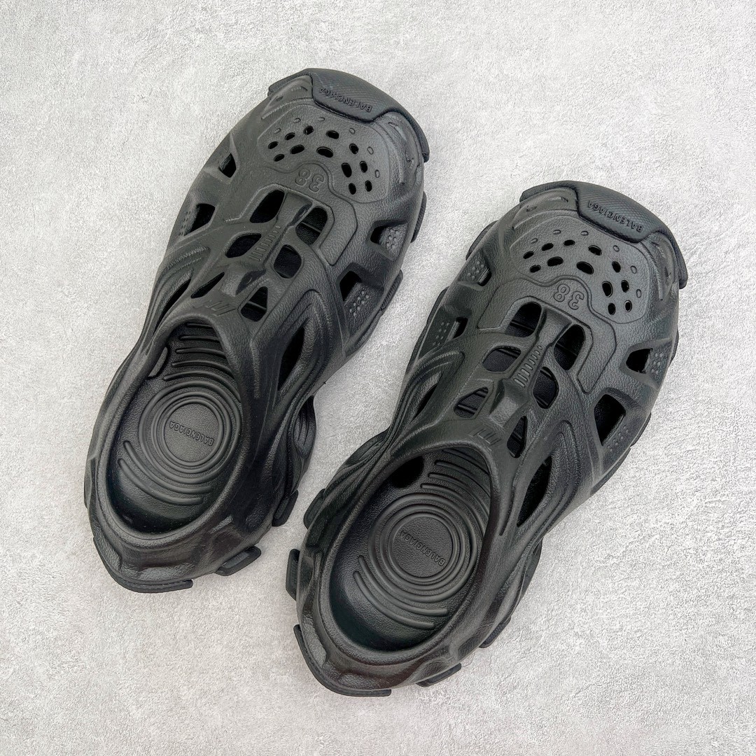 Balenciaga 巴黎世家 橡胶 包头厚底鞋 洞洞鞋 凉拖 拖鞋 男女同款 黑色 735249W3CES1000