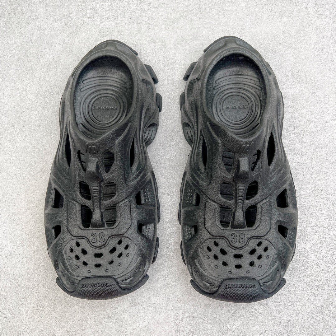 Balenciaga 巴黎世家 橡胶 包头厚底鞋 洞洞鞋 凉拖 拖鞋 男女同款 黑色 735249W3CES1000