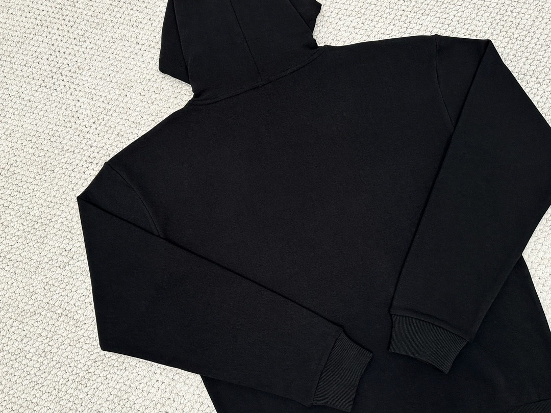 CELINE 赛琳 水钻字母logo 套头 连帽卫衣 长袖 秋冬款 男女同款 黑色