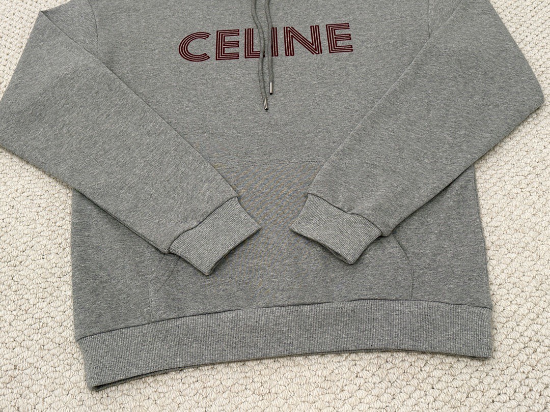 DIOR 迪奥  纯色Logo字母印花 套头 连帽卫衣 长袖 男女同款 灰色 2Y65D670Q-09BA