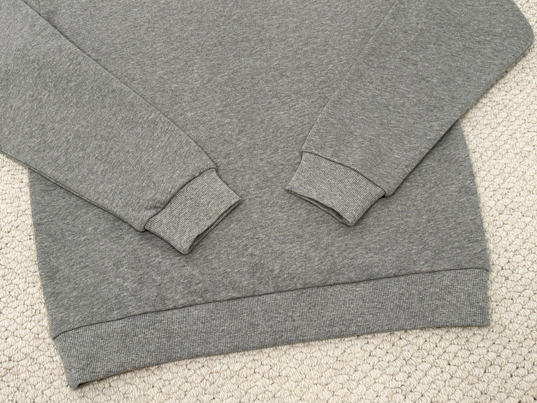 DIOR 迪奥  纯色Logo字母印花 套头 连帽卫衣 长袖 男女同款 灰色 2Y65D670Q-09BA