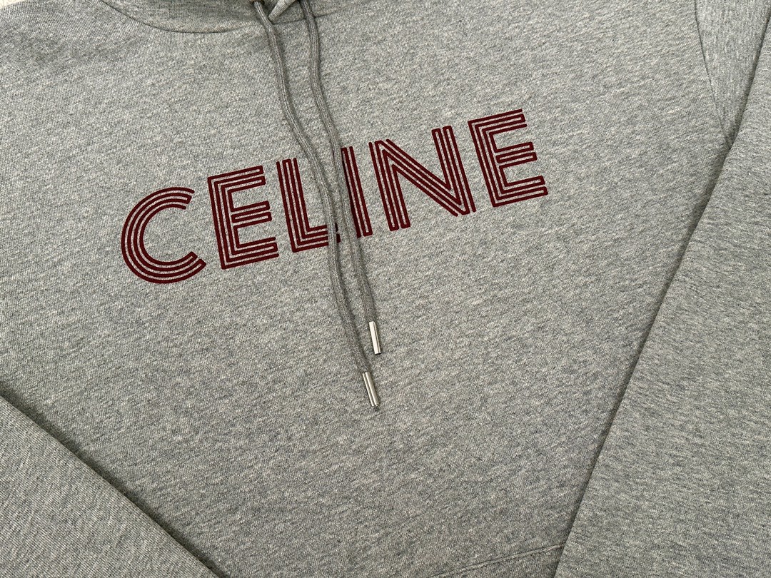 DIOR 迪奥  纯色Logo字母印花 套头 连帽卫衣 长袖 男女同款 灰色 2Y65D670Q-09BA