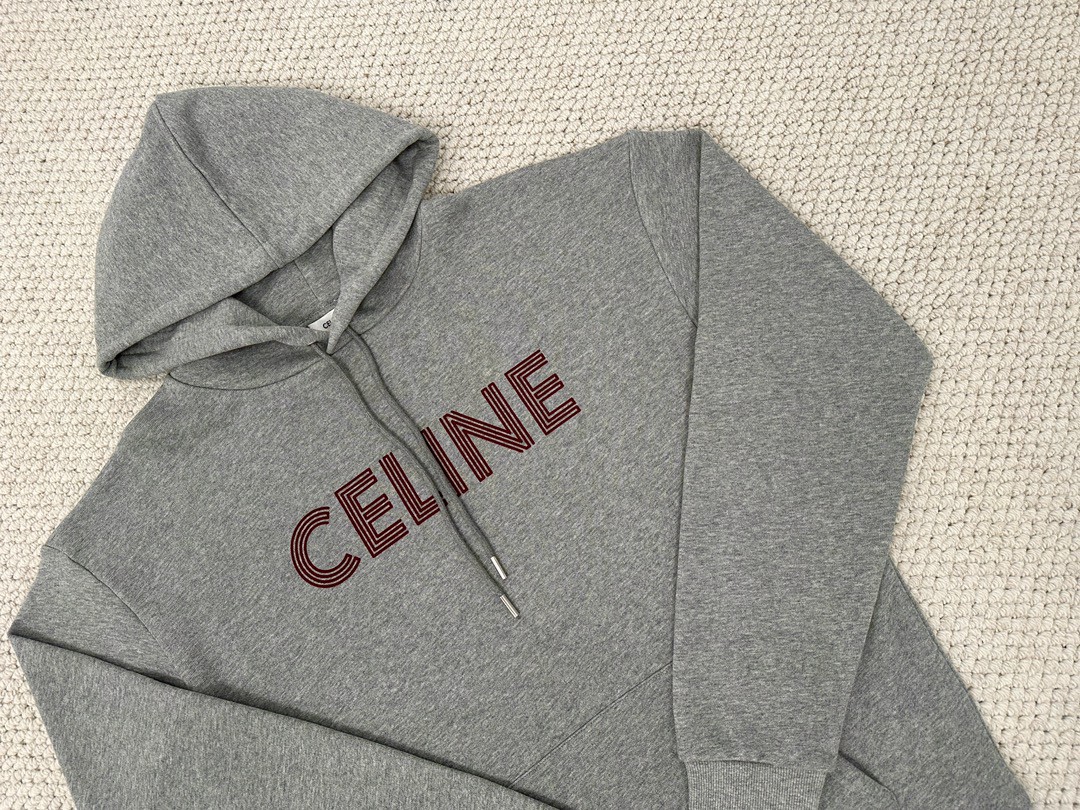 DIOR 迪奥  纯色Logo字母印花 套头 连帽卫衣 长袖 男女同款 灰色 2Y65D670Q-09BA