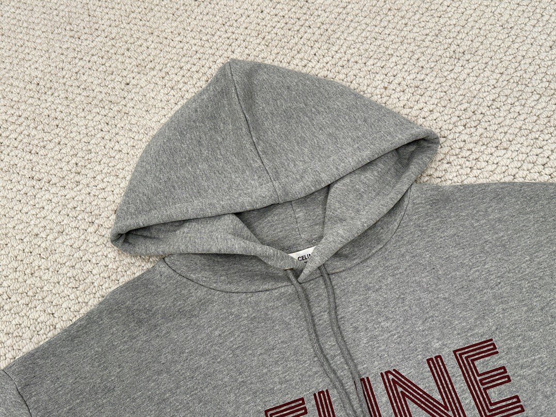 DIOR 迪奥  纯色Logo字母印花 套头 连帽卫衣 长袖 男女同款 灰色 2Y65D670Q-09BA