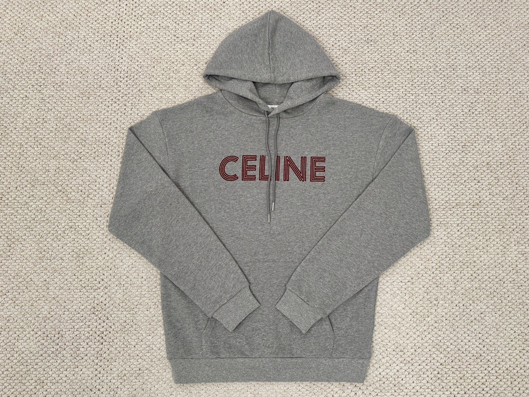 DIOR 迪奥  纯色Logo字母印花 套头 连帽卫衣 长袖 男女同款 灰色 2Y65D670Q-09BA