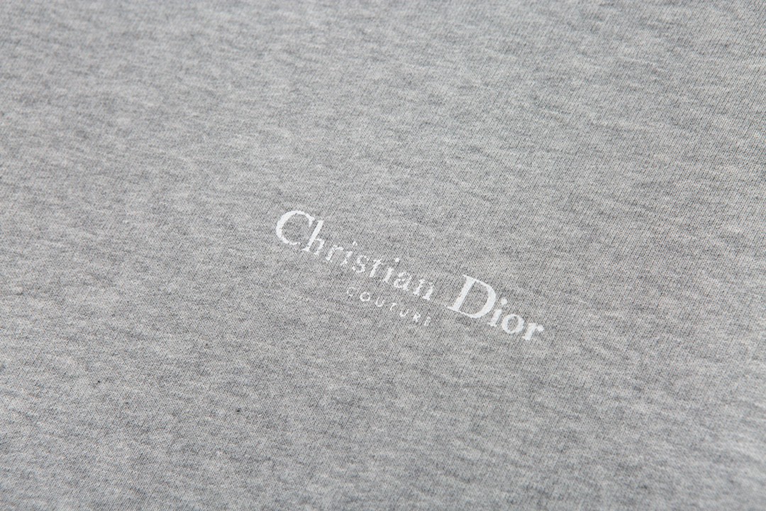 DIOR 迪奥 FW23 纯色Logo字母印花 套头 连帽卫衣 长袖 男女同款 灰色 343J691A0878-C870